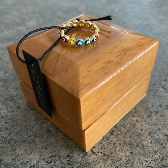 Rachel Zoe Jewelry - 💍 [Rachel Zoe] Evil Eye 925 Sterling Silver Ring Size 6, *Gold* Toned, NWT
